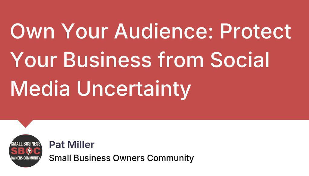 Businessing's tweet photo. Renting: You have fans or followers on a social platform—TikTok, Facebook, LinkedIn, Instagram, etc.—but you don’t have their email addresses, phone numbers, or mailing information.
Read more 👉 https://t.co/Sdol1wfwH2
#SocialMedia #sboc https://t.co/WqM3wrUt3r