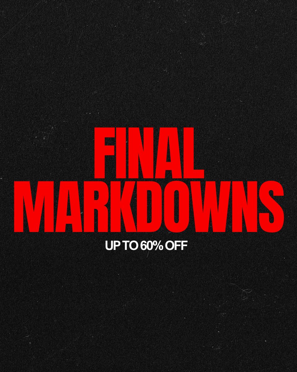 FINAL MARKDOWNS OF THE SEASON - UP TO 60% OFF. 

Shop the storewide sale today: bit.ly/453P4HG