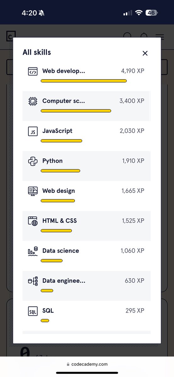 edesiri's tweet image. If I was to suggest one essential tool every beginner in software development should be using, it would be Codecademy.

Really helped me when I was starting out!!

I love @Codecademy, you changed my life…