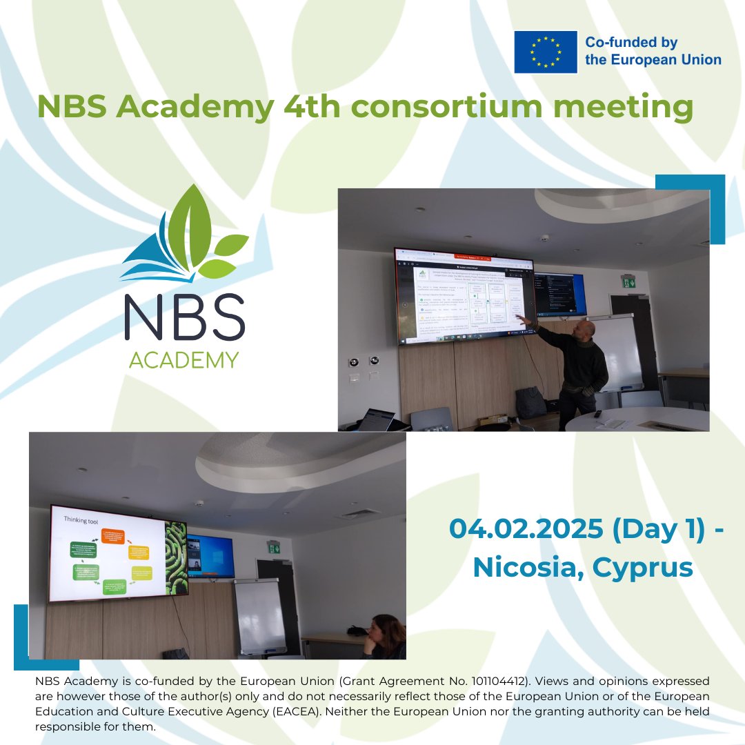 NBS Academy (@nbs_academy) on Twitter photo Today the <a href="/nbs_academy/">NBS Academy</a> consortium met in Nicosia, Cyprus for the project's 4th consortium meeting, hosted by the <a href="/UNIC_ENG/">University Nicosia</a> !
Partners discussed their lesson plans and pedagogical approaches that will be included in the modules of the project's two joint ITE and CPD courses! Today the <a href="/nbs_academy/">NBS Academy</a> consortium met in Nicosia, Cyprus for the project's 4th consortium meeting, hosted by the <a href="/UNIC_ENG/">University Nicosia</a> !
Partners discussed their lesson plans and pedagogical approaches that will be included in the modules of the project's two joint ITE and CPD courses!