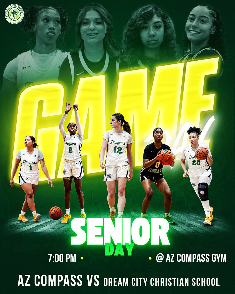 SENIOR DAY!!! 

📍AZ Compass Gym
🆚 Dream City Christian School
⏰ 7 PM
📆 Tue., February 4th 2025