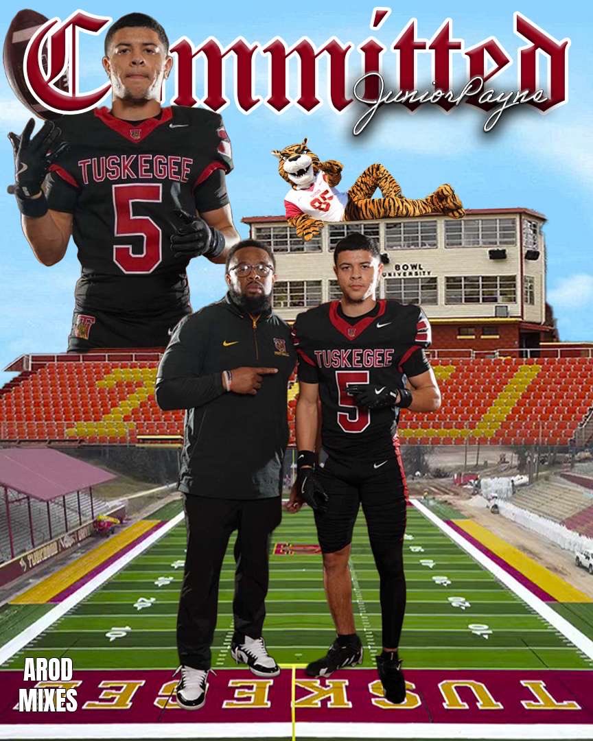 cpaynejr15's tweet image. I want to thank @CSmithQBs and @Coach_james3 for giving me an opportunity to continue my athletic and academic career at Tuskegee University. I also want to thank my family and my teammates for pushing me to be who I am today. I’m blessed to say I am 1000% Committed. #thestandard
