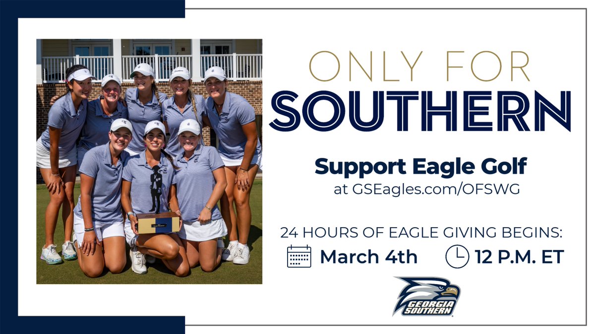 GaSouthernWGolf's tweet photo. Save the date 📆

Georgia Southern’s Only For Southern Day of Giving is coming soon! Visit https://t.co/QRoEGhDl3l to learn more.

#HailSouthern https://t.co/NxgIyIy4pc