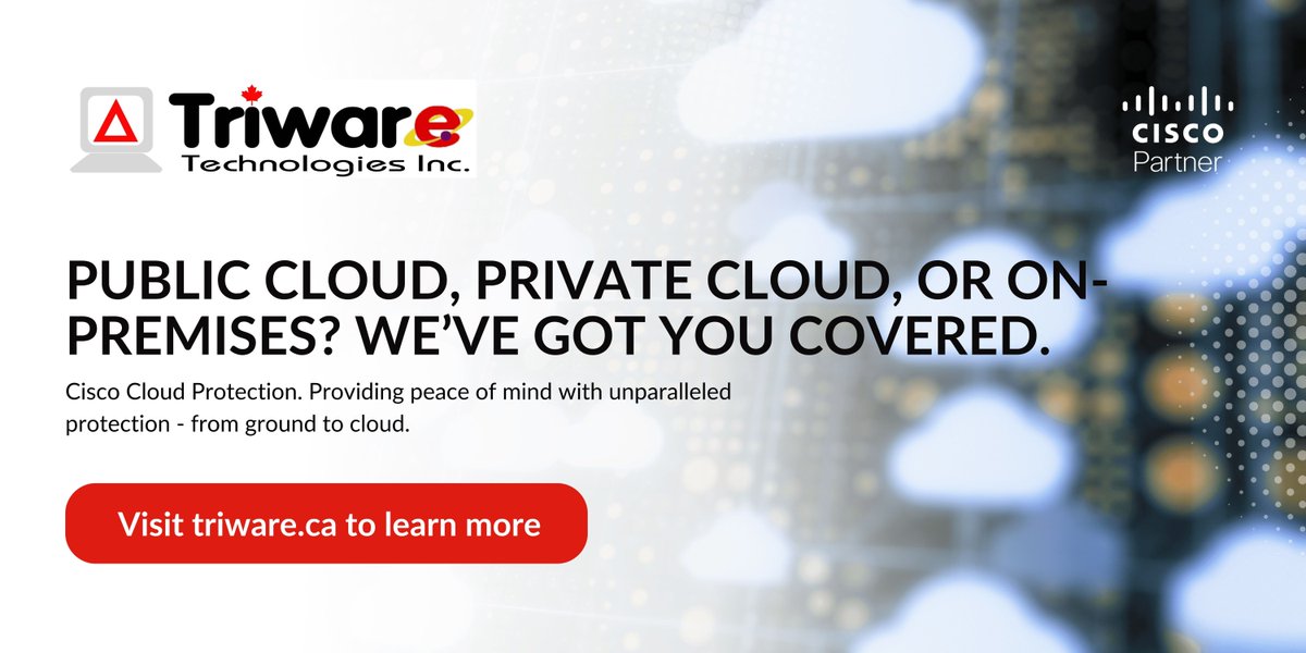 triware's tweet photo. From ground to cloud, we've got you covered with Cisco's Cloud Protection! Contact us today to learn more https://t.co/m2ZNABgR6y https://t.co/kP82sKqe1n