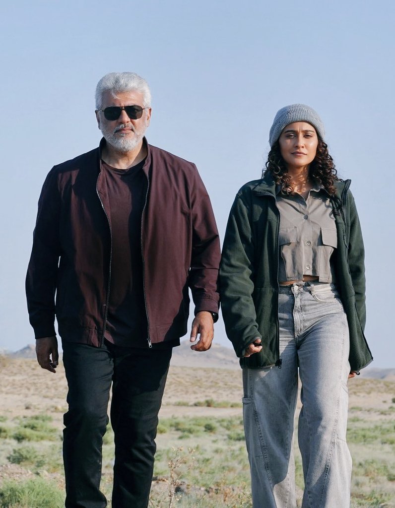 Karthik_Nesal's tweet image. AK with @ReginaCassandra 
On the sets of VIDAAMUYARCHI 
#AjithKumar #VidaaMuyarchi