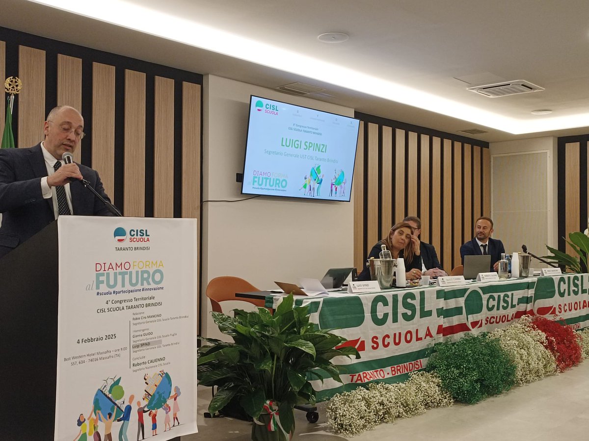 CislTaBr's tweet photo. #4febbraio #Massafra @CISLSCUOLATABR @luigispinzi La crescita e l’educazione dei nostri figli passa dal rapporto virtuoso tra Scuola e famiglia. Va rivisto il sistema del reclutamento e comunque non si può fare Scuola in un contesto di precarietà.
@CislNazionale @CislPuglia https://t.co/jcGD81guNL