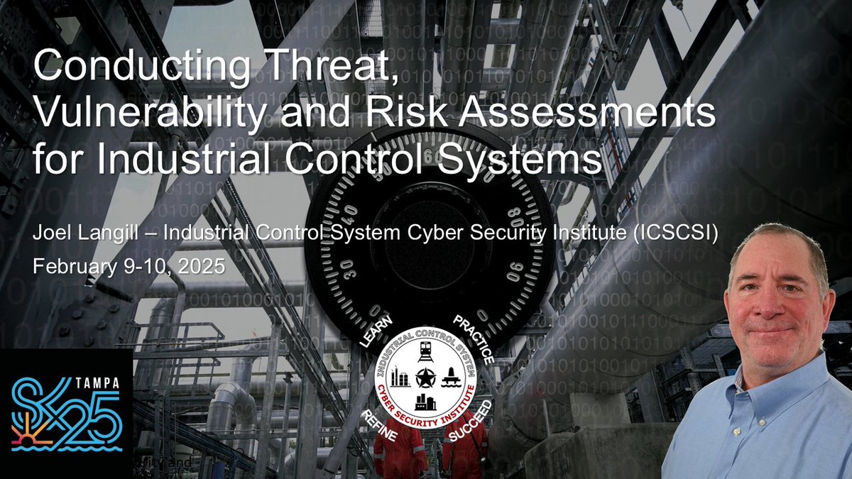 Only a few days left to reserve your seat at S4x25 Pre-Event Training "Conducting Threat, Vulnerability &amp; Risk Assessments on ICS". Learn a proven process on actual ICS architecture! Looking forward to seeing you all at #S4x25!

registration &amp; details: s4xevents.com/s4x25-training/