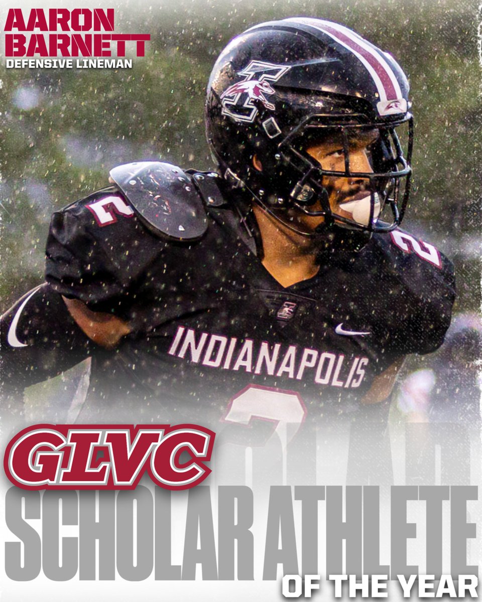 🏈 | Congrats to Aaron Barnett, #GLVCfb Scholar-Athlete of the Year!! 👏👏👏

🔗 athletics.uindy.edu/news/2025/2/4/…