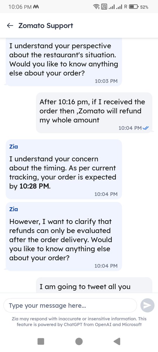 amsumitdmt's tweet photo. See how zomato make us fool about the time slot commitment 
#Zomato #fsai
#Kejriwal
#homeminister
#PMO https://t.co/scBDFQd6YN