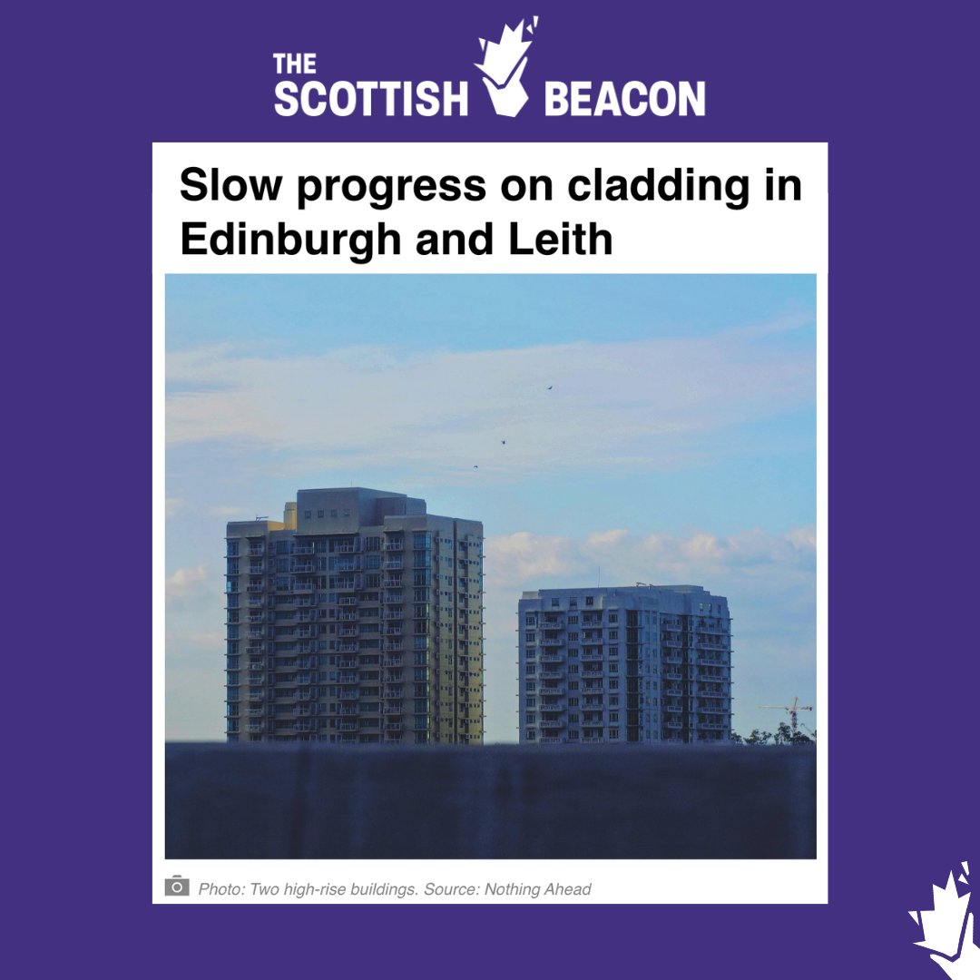 Scottish Beacon (@scottishbeacon) on Twitter photo From <a href="/theSpurtle/">Broughton Spurtle</a>: Slow progress on cladding in Edinburgh and Leith
In May 2024 The Housing (Cladding Remediation) Scotland Act was passed to allow ministers to assess and fix buildings with the same combustible cladding that led to the Grenfell tragedy in 2017.
In September of From <a href="/theSpurtle/">Broughton Spurtle</a>: Slow progress on cladding in Edinburgh and Leith
In May 2024 The Housing (Cladding Remediation) Scotland Act was passed to allow ministers to assess and fix buildings with the same combustible cladding that led to the Grenfell tragedy in 2017.
In September of