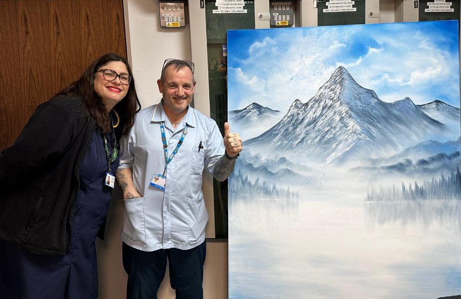 #Hellomynameisliz (@lizweldon) on Twitter photo Just a HCSW 🙈 not on <a href="/WeAreLSCFT/">Lancashire & South Cumbria NHS Foundation Trust</a> ⌚️. John 1️⃣ of our talented HCSWs @ Wesham Rehab is supporting the ward with this large scale art work I for one think its fantastic #Noend2ourHCSWs <a href="/ChrisOliverNHS/">Chris Oliver</a> <a href="/GoalsOlivers/">OliversLifeGoals</a> <a href="/Bex2079/">Rebekah Roshan 💙🐝💙</a> <a href="/RebeccaLSimpson/">Rebecca Simpson</a> <a href="/CLHarrington19/">Claire Harrington RN</a> <a href="/fazk_1/">Farzana K 💙 NHS LSCFT</a> <a href="/pauljebb1/">Prof Paul 💙RN MA OStJ Prof of Practice</a> Just a HCSW 🙈 not on <a href="/WeAreLSCFT/">Lancashire & South Cumbria NHS Foundation Trust</a> ⌚️. John 1️⃣ of our talented HCSWs @ Wesham Rehab is supporting the ward with this large scale art work I for one think its fantastic #Noend2ourHCSWs <a href="/ChrisOliverNHS/">Chris Oliver</a> <a href="/GoalsOlivers/">OliversLifeGoals</a> <a href="/Bex2079/">Rebekah Roshan 💙🐝💙</a> <a href="/RebeccaLSimpson/">Rebecca Simpson</a> <a href="/CLHarrington19/">Claire Harrington RN</a> <a href="/fazk_1/">Farzana K 💙 NHS LSCFT</a> <a href="/pauljebb1/">Prof Paul 💙RN MA OStJ Prof of Practice</a>