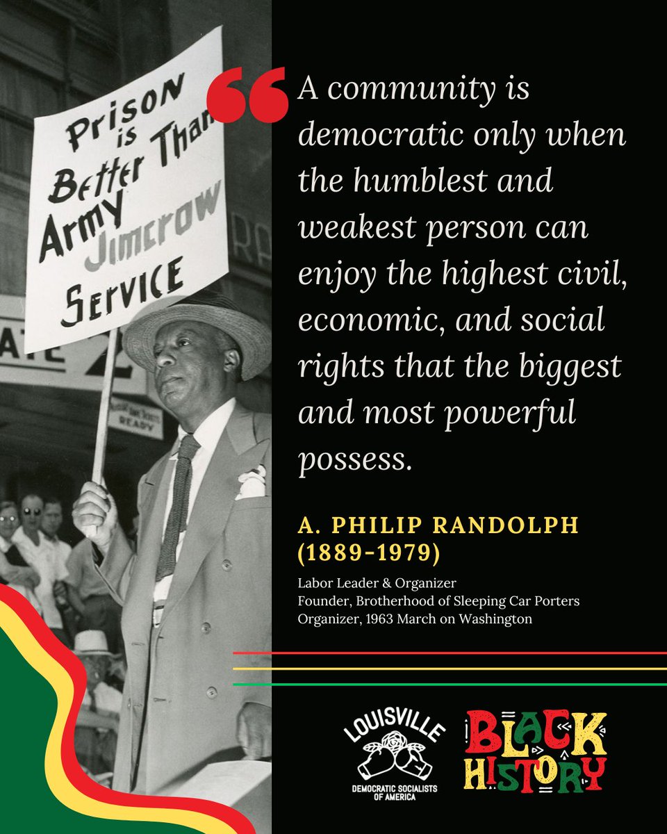 Black history IS American history. ✊🏾 #blackhistorymonth
“A community is democratic only when the humblest and weakest person can enjoy the highest civil, economic, and social rights that the biggest and most powerful possess.” —A. Philip Randolph