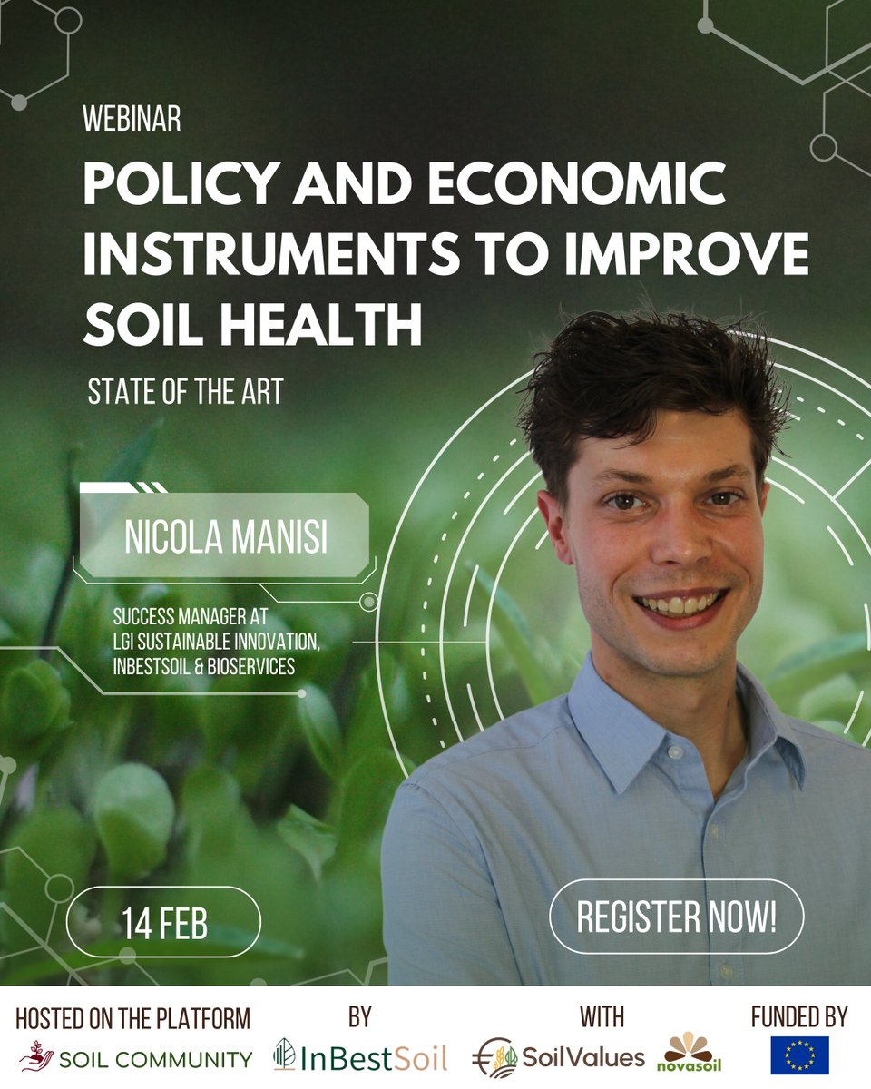 InBestSoil1's tweet photo. 📢 It’s time to meet the second moderator of our webinar on 'Policy and Economic Instruments to Improve Soil Health: State of the Art'!🌱
Nicola Manisi from LGI will point out some technical aspects of the #SoilCommunityPlatform, the digital environment hosting the event. https://t.co/GMxXgqzhfD