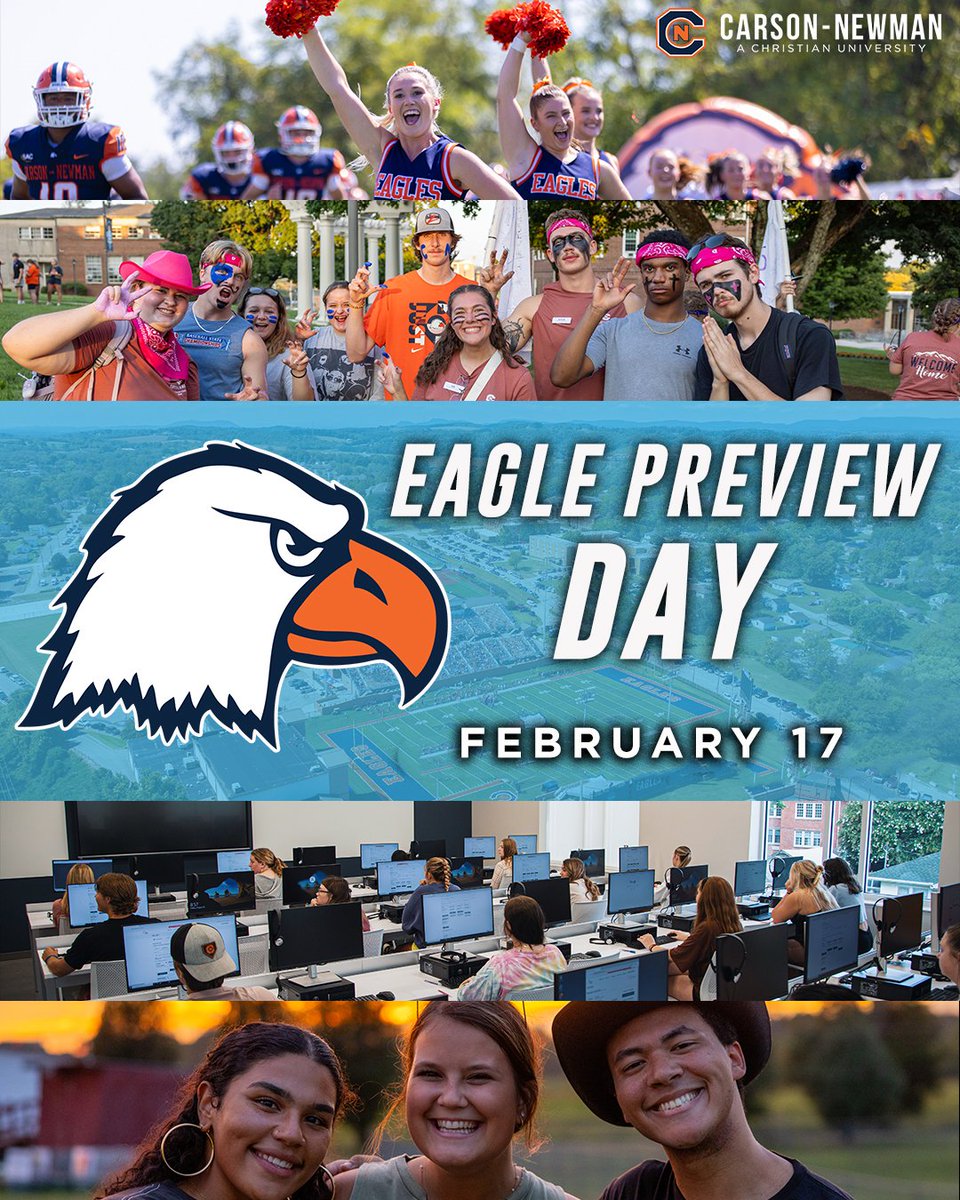 If you are a prospective student or parent, we invite you to join us February 17 for Eagle Preview Day! 🦅Click the link to register today! admissions.cn.edu/portal/eaglepr…