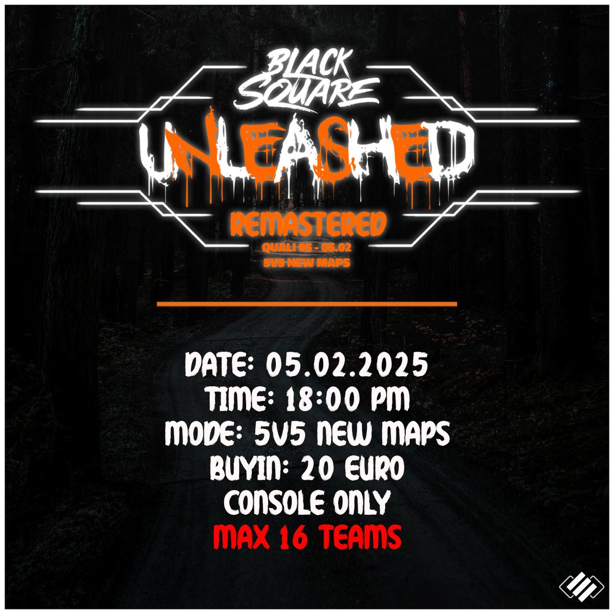 ◼️ Unleashed Remastered Quali #05 ◼️

3 Sichere Unleashed Punkte für euer Team könnt ihr euch morgen ab 18:00 Uhr sichern. In Quali 5 testen wir die neuen Maps und ihr könnt euch gleichzeitig wichtige Punkte für das Final Event sichern. 

* 5v5 New Maps Tournament
* Maps