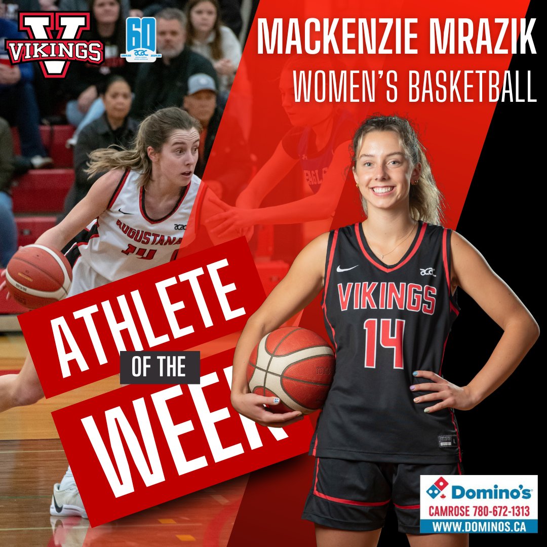 ⭐️| VIKINGS ATHLETE OF THE WEEK

Fourth Year Captain of the Women's Basketball team, Mackenzie Mrazik is this week's Athlete of the Week, Presented by Dominos.