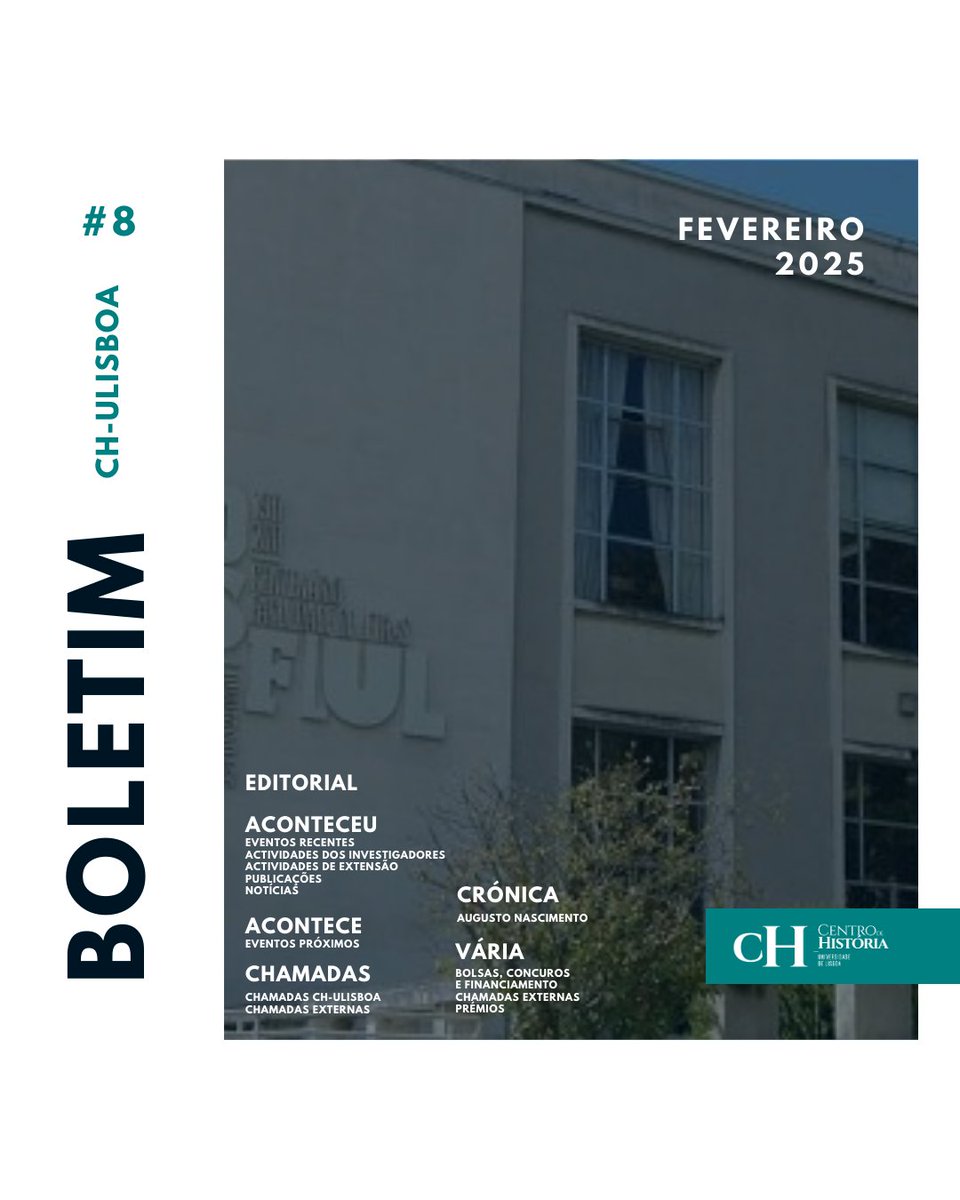 [Boletim CH-ULisboa]

Já se encontra disponível a oitava edição do Boletim CH-ULisboa, correspondente ao mês de Fevereiro.

Veja o Boletim aqui: sway.cloud.microsoft/wtU4fCHWcGb2lL…