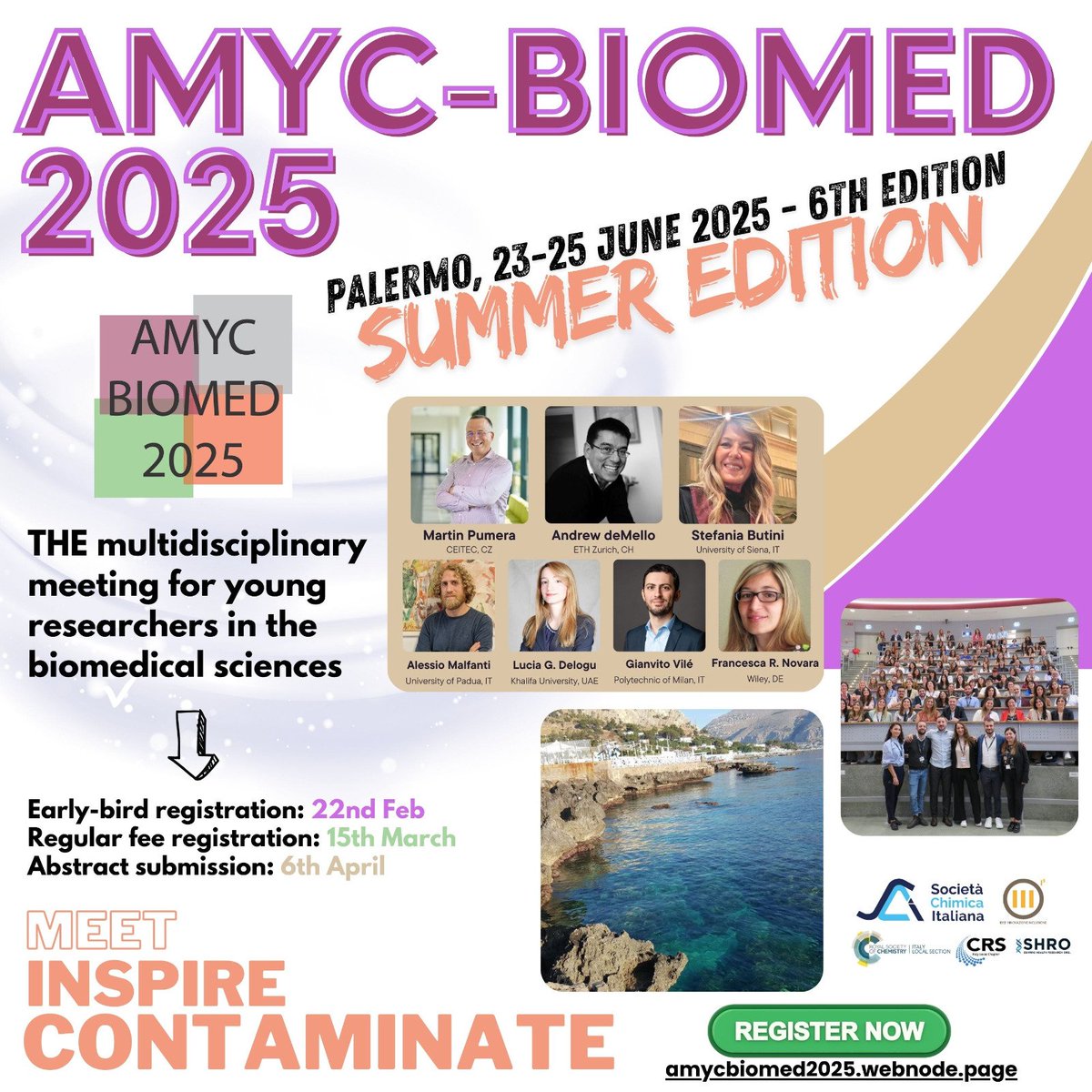 SCI Giovani (@scigiovani) on Twitter photo Vi aspettiamo per la #summeredition di <a href="/amycbiomed/">AMYC-BIOMED 2025</a> 2025, che si terrà a Palermo dal 23 al 25 Giugno! Deadline per Early Bird Registration: 22 Febbraio, affrettatevi! Per maggiori informazioni, visitate il sito amycbiomed2025.webnode.page Vi aspettiamo per la #summeredition di <a href="/amycbiomed/">AMYC-BIOMED 2025</a> 2025, che si terrà a Palermo dal 23 al 25 Giugno! Deadline per Early Bird Registration: 22 Febbraio, affrettatevi! Per maggiori informazioni, visitate il sito amycbiomed2025.webnode.page