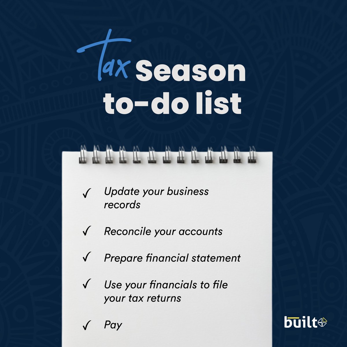 built_africa's tweet image. Get a head start on tax season by organizing your documents now. A little prep today means less stress later!
#taxseason #BuiltForSuccess #builtafrica #EmpoweringSMEs