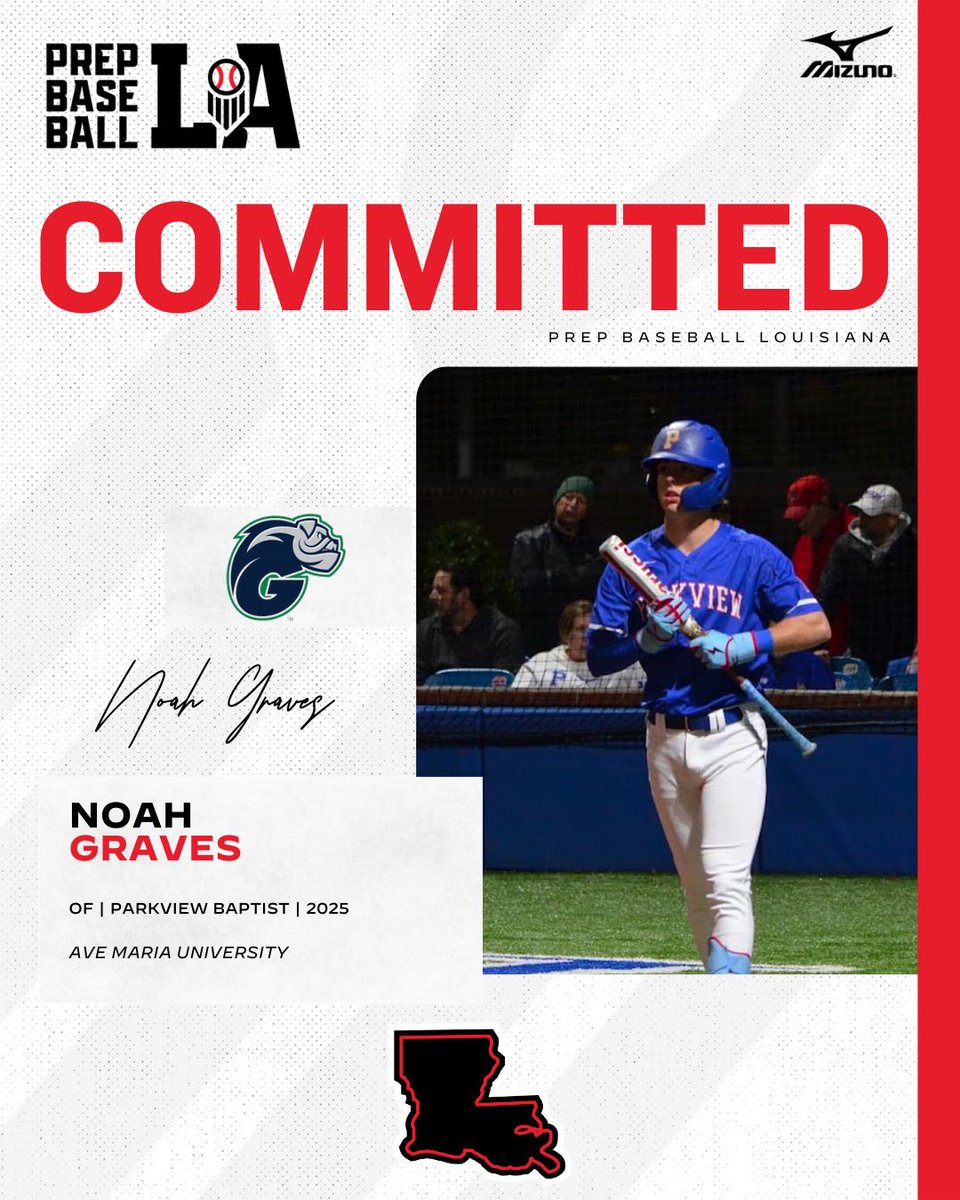 Prep Baseball Louisiana (@prepbaseballla) on Twitter photo Congratulations to 2025 Noah Graves (Parkview Baptist HS) on his commitment to Ave Maria University. #BeSeen
<a href="/AlexArmandPBR/">Alex Armand</a> | <a href="/Tyler__Leary/">Tyler Leary</a>
👤 loom.ly/j7GYh4A Congratulations to 2025 Noah Graves (Parkview Baptist HS) on his commitment to Ave Maria University. #BeSeen
<a href="/AlexArmandPBR/">Alex Armand</a> | <a href="/Tyler__Leary/">Tyler Leary</a>
👤 loom.ly/j7GYh4A