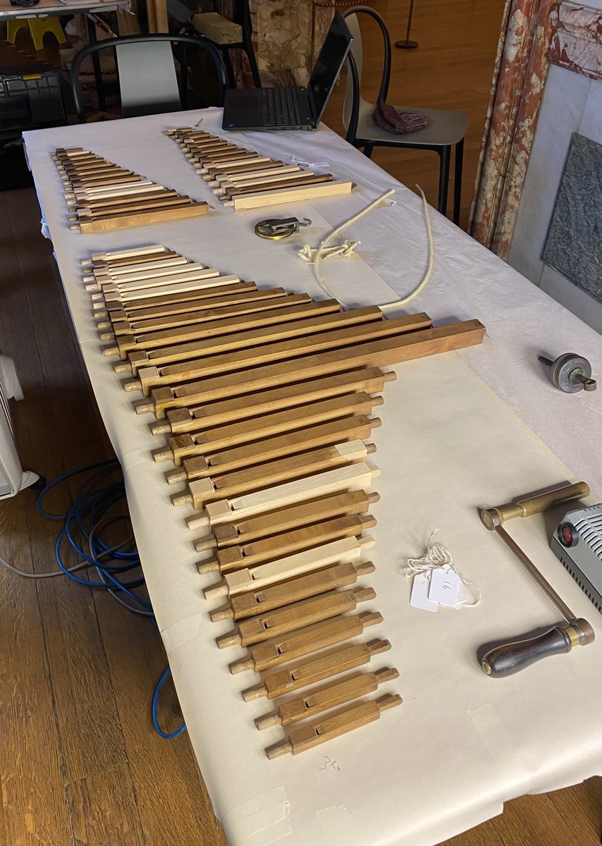 WMelephant's tweet photo. Another mechanical marvel @WaddesdonManor is receiving some attention. This 18C clock has a weight-driven pipe organ in its base so barrels, pipes and clockwork are being sent for conservation and repair to the Speelklock Museum in Utrecht so it can play properly again https://t.co/KTBLITNTEG