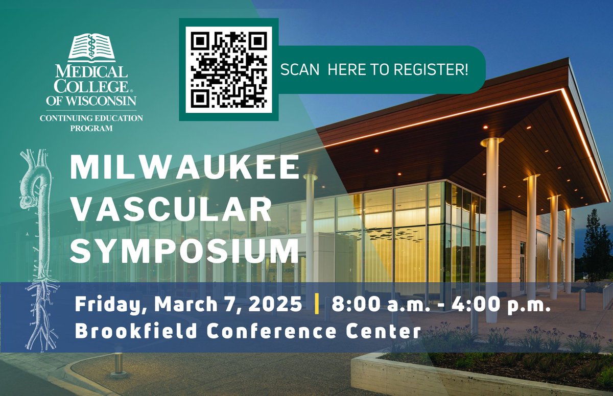 MCW Surgery (@mcwsurgery) on Twitter photo REGISTER NOW! The Milwaukee Vascular Symposium will be held on 3/7/25! Scan the QR code or follow this link: bit.ly/412BXGg to register! <a href="/MCWVascSurg/">MCW Vascular and Endovascular Surgery</a> REGISTER NOW! The Milwaukee Vascular Symposium will be held on 3/7/25! Scan the QR code or follow this link: bit.ly/412BXGg to register! <a href="/MCWVascSurg/">MCW Vascular and Endovascular Surgery</a>