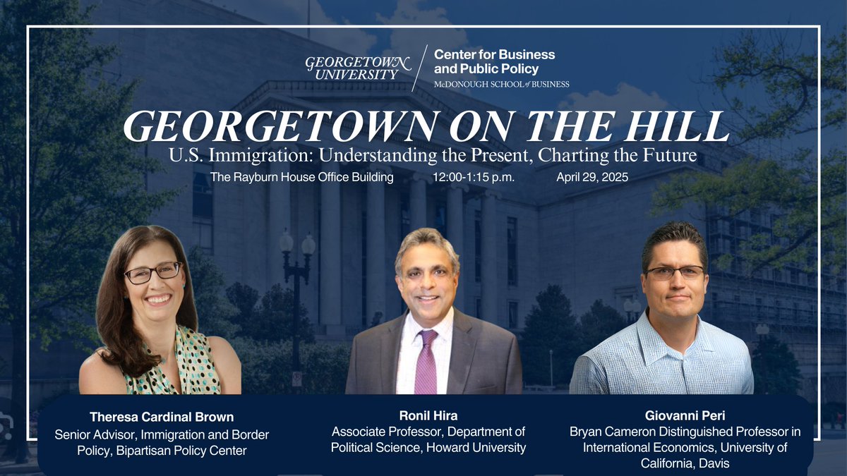 Save the Date! Join the CBPP for an evidence-based discussion on immigration policy on Tuesday, April 29, 2025, at The Rayburn House Office Building in Washington, D.C., for the next installment of the Georgetown on the Hill conversation series.