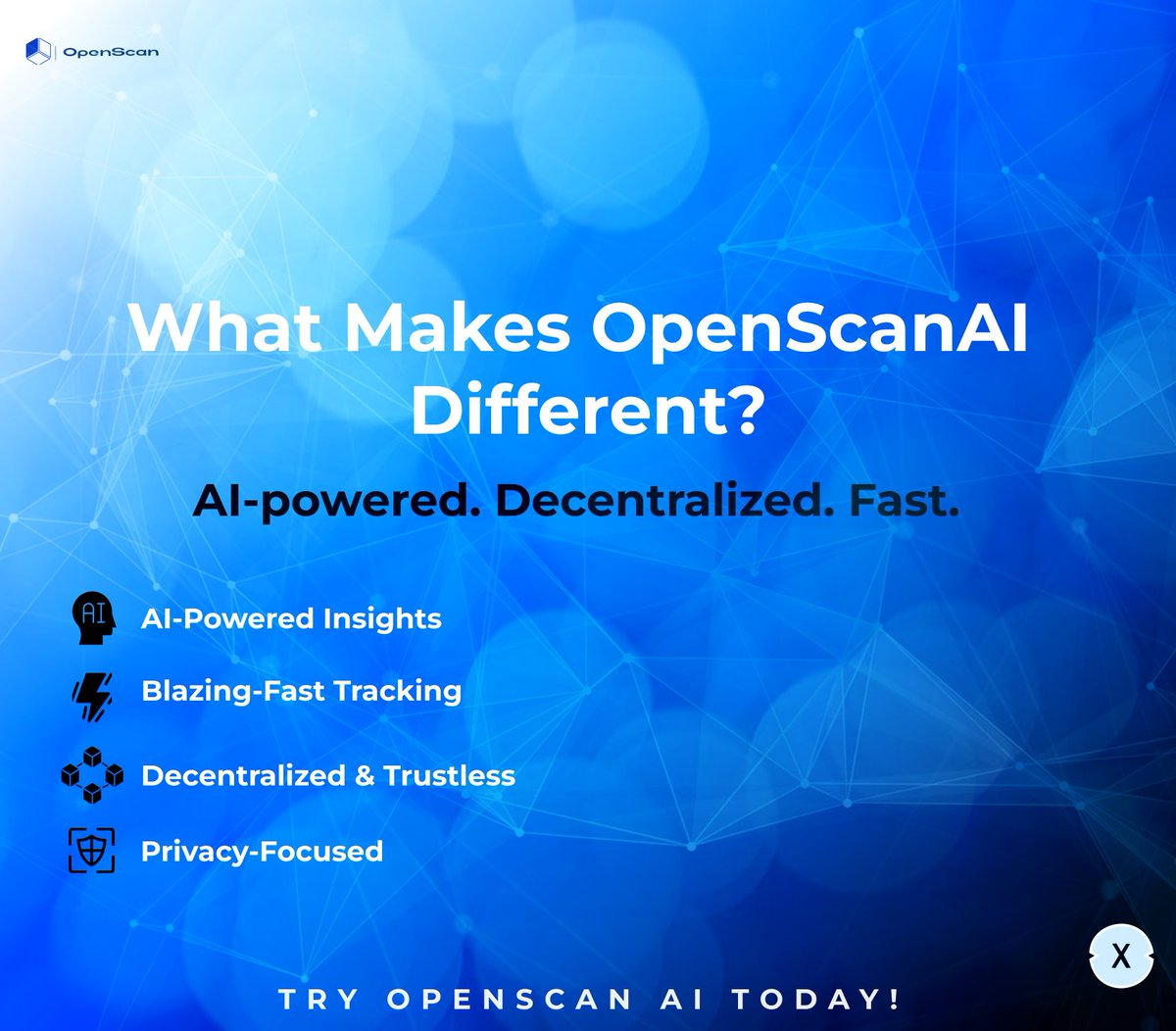 DKdz__'s tweet image. 🚀 What Makes OpenScanAI Different?

🔍 AI-Powered Blockchain Exploration
⚡ Blazing-Fast Tracking
🔗 Decentralized &amp;amp; Trustless
🛡 Privacy-Focused

💡 Try OpenScan AI Today! 🔗 [Website Link]

#OpenScanAI #BlockchainExplorer #Crypto #Web3 #AI