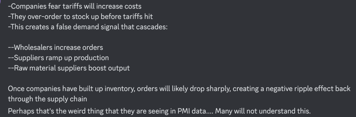 Perhaps you don't understand today's high PMI data or the bullwhip effect that may be causing it.  Please join us in <a href="/MonkeyBabyBiz/">Monkey Baby Business (MBB)</a> where we look for investment opportunities while managing risk and time horizon.