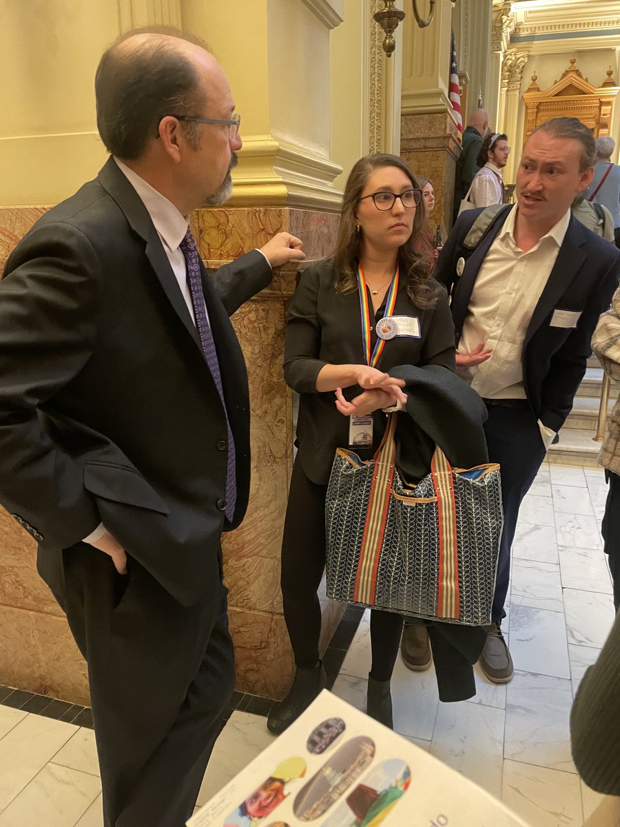 Organizers Jojo &amp; Julian joined One Colorado's LGBTQ+ Lobby Day to meet with lawmakers, share their stories, and fight for policies that protect LGBTQIA+ Coloradans. 🏳️‍🌈🏛️ Proud to stand for equality and justice! #LGBTQLobbyDay #OneColorado #EqualityForAll
