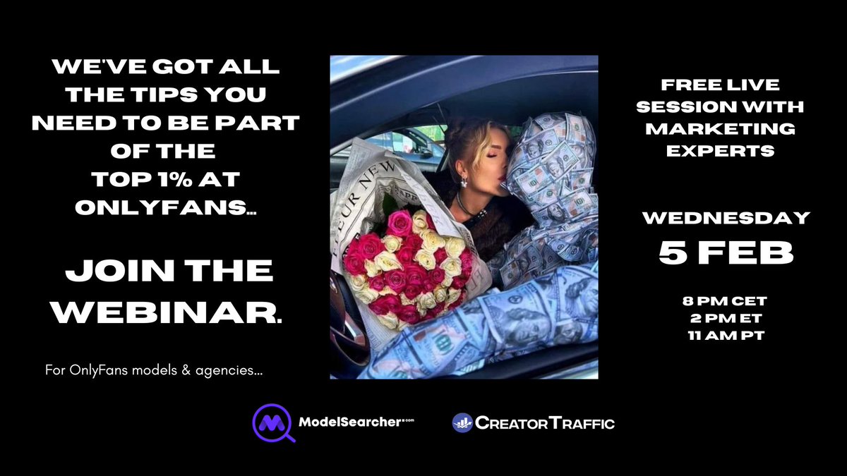 🌟Join our free weekly community event, where we share the secrets to higher earnings with https://t.co/Ic2J9CaKG8 and https://t.co/W6CxeGr0V9,  Wednesday.
 February 5,
 2 PM NY
 11 AM LA,
 8 PM Berlin
Join us live:
 https://t.co/sn33ABwWHq #modelsearcher
@modelsearcher_ https://t.co/aENqEs4J3K