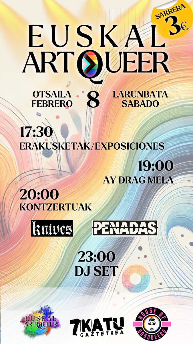 Nos vemos este sábado 08 en <a href="/7katuGaztetxea/">7Katu Gaztetxea</a> de #Bilbao 🏳️‍🌈❤️