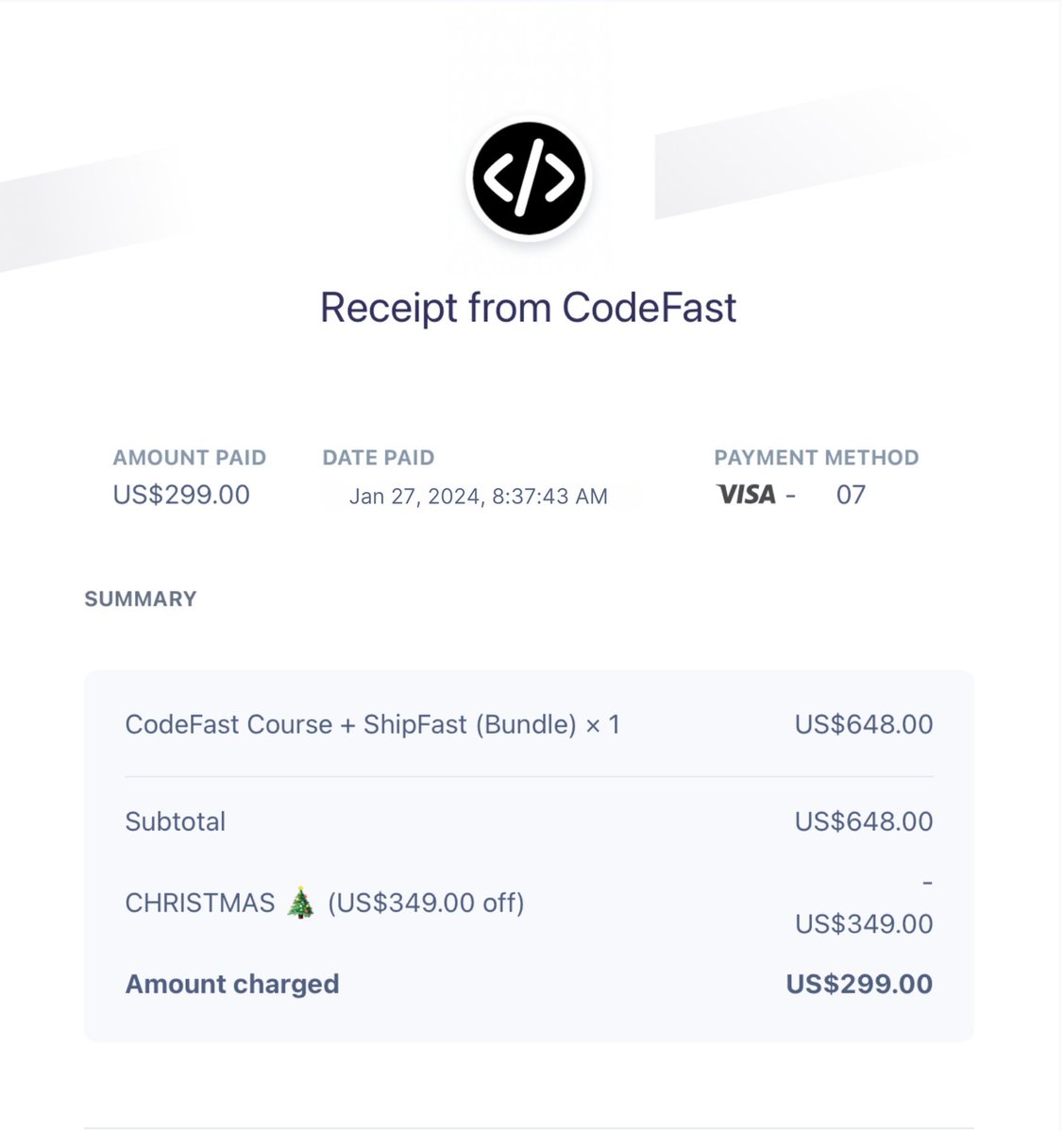 AmeerHaio's tweet image. bought #codefast on creditcard because i believe in betting on myself.
I'm not sure where this will take me, but I’m all in.