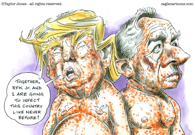 Isn't it great that RFK Jr., a former heroin addict and guy missing part of his brain because it was eaten by a worm, gets to make decisions about vaccines &amp; our health? 

It's not like Bird Flu is on the rise or anything.
#ProudBlue #RFKJrConfirmation #TrumpIsUnfitForOffice
