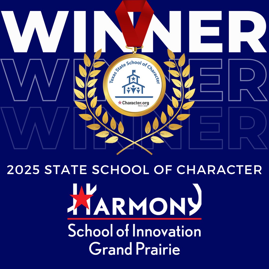 The HPS NTX Secondary District has been named a 2025 State School District of Character by Character.org! <a href="/HSAEuless/">HSA Euless</a> &amp; <a href="/HSIGrandPrairie/">Harmony School of Innovation Grand Prairie</a> are also named 2025 Texas State Schools of Character! Way to go Harmony family! #character #schoolsofcharacter #charactermatters