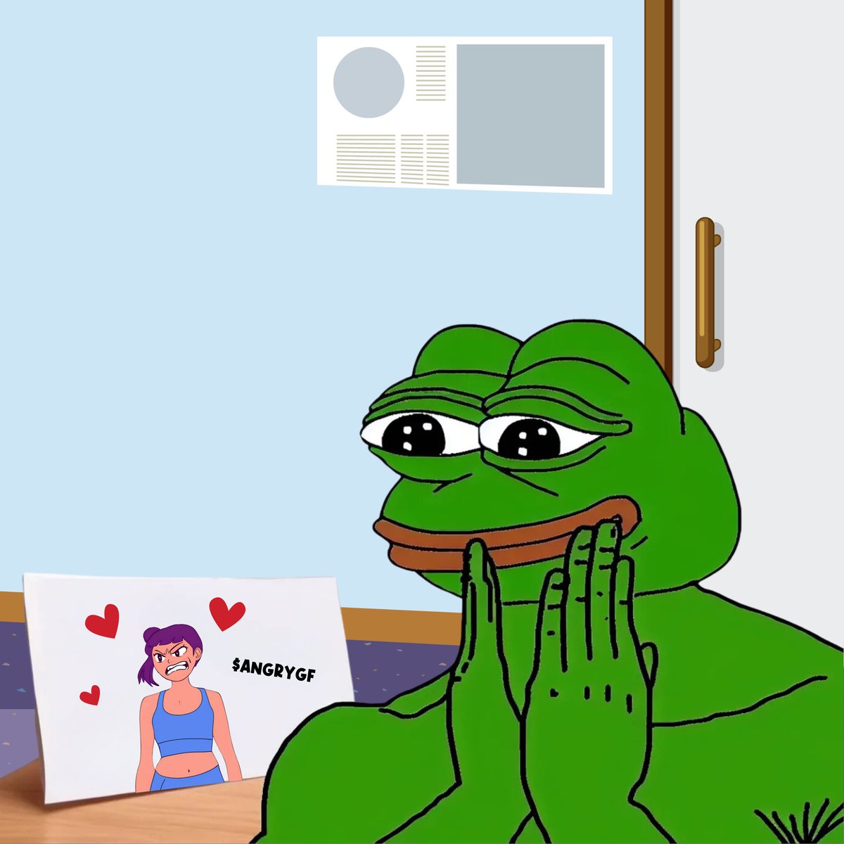 AngryGFToken's tweet photo. EP 3: @pepecoineth staring at her pic like it’s the 4-hour chart… but will she break out or break his heart? 📈💘

Stay tuned for EP.4 🤔 #crypto #cryptomarket #memecoin https://t.co/tPsTdqtqHu