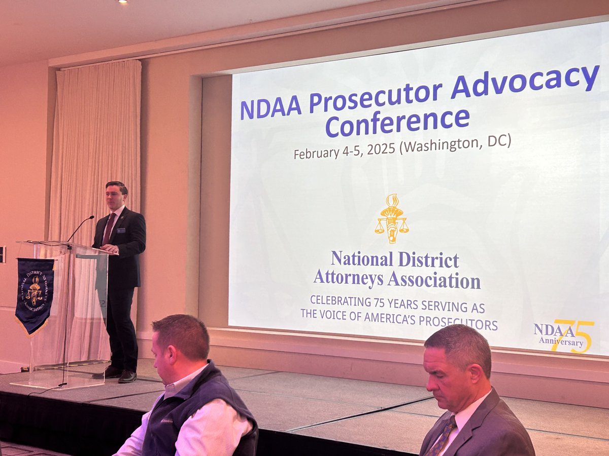ndaajustice's tweet photo. Prosecutors from across the country are in Washington, D.C. for NDAA’s Advocacy Conference to engage, connect, &amp; advocate for the future of prosecution. #NDAA75 #JusticeInAction https://t.co/4KiQbTbgJQ