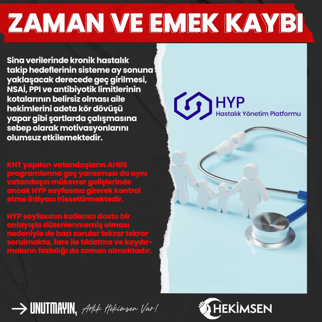 Sina verilerinde kronik hastalık takip hedeflerinin sisteme ay sonuna yaklaşacak derecede geç girilmesi, NSAİ, PPI ve antibiyotik limitlerinin kotalarının belirsiz olması aile hekimlerini adeta kör dövüşü yapar gibi şartlarda çalışmasına sebep olarak motivasyonlarını olumsuz