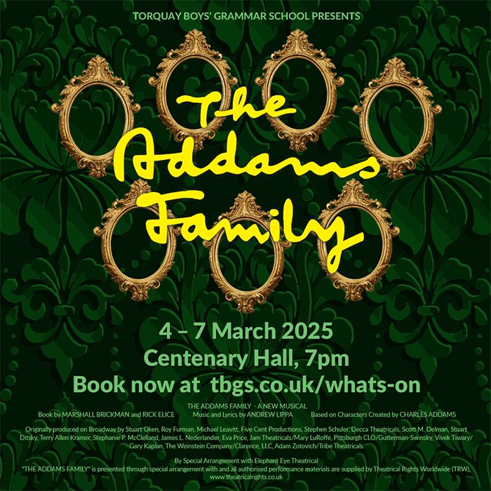 1 MONTH TO GO!  Have you got your tickets yet for the spookiest, kookiest, spectacle of 2025? TBGS presents The Addams Family from Tuesday 4 - Friday 7 March. If you haven’t got your tickets yet, get your tickets here:  tbgs.tygit.com/shop/dates/pk/… #tbgs #theaddamsfamily