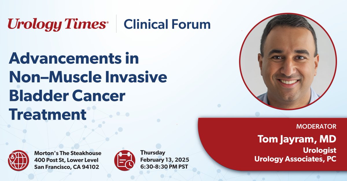 Join <a href="/TomJayram/">Tom Jayram</a> and Urology Times® for an Exclusive Clinical Forum on NMIBC at ASCO GU 2025!

Don’t miss out on this insightful discussion with leading experts in the field. Reserve your spot today!

Register here: bit.ly/4jHawJz