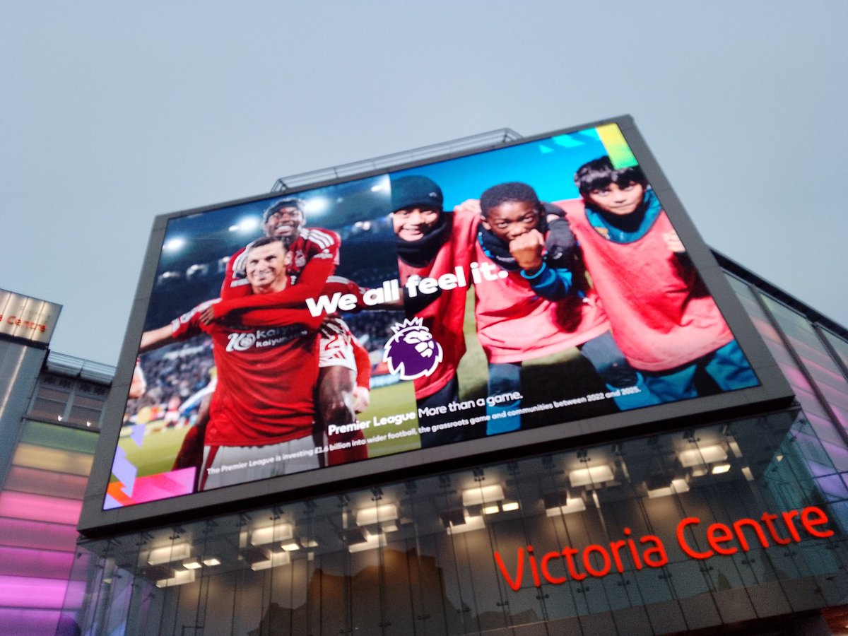 Don't know much about the marketing campaign this is part of - something about the Premier League supporting grass roots footy by the looks of it - but anything that means I get to see a giant pic of Chris Wood when I walk past #Nottingham's Vicceh Centre is alright by me! #NFFC