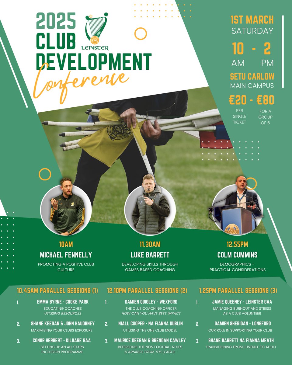 𝟮𝟬𝟮𝟱 𝗖𝗹𝘂𝗯 𝗗𝗲𝘃𝗲𝗹𝗼𝗽𝗺𝗲𝗻𝘁 𝗖𝗼𝗻𝗳𝗲𝗿𝗲𝗻𝗰𝗲

The line up for the Club Development Conference is here;

With keynote sessions, a variety of parallel workshops covering topics such as coaching strategies, inclusion programs, refereeing, volunteer management, &amp;