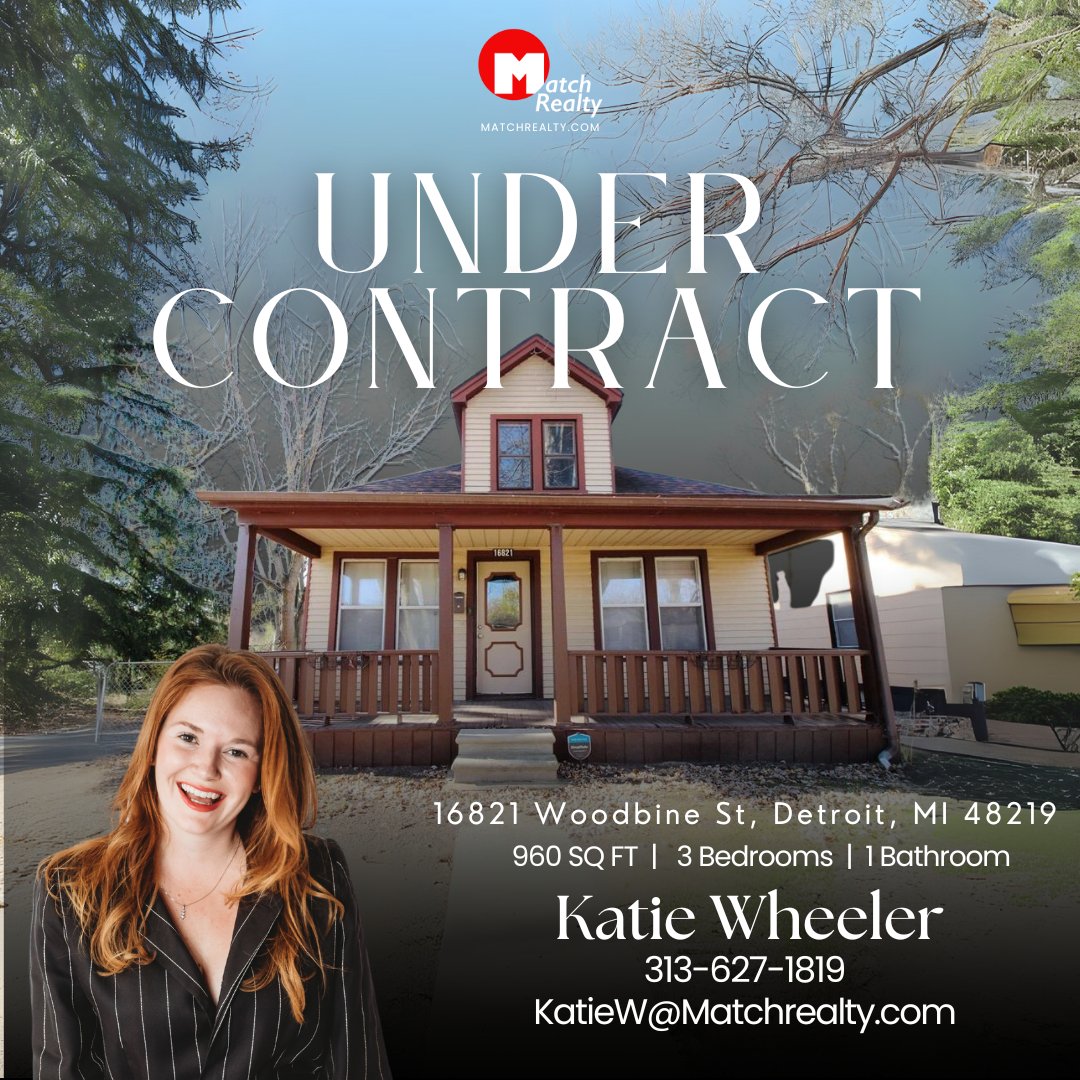 MatchRealtyMi's tweet photo. They call her The Closer for a reason. 16821 Woodbine St is now under contract, and @katie_the_closerβs streak is unstoppable! π‘
https://t.co/Jf8yMkDBkqβ
β
#UnderContract #MatchRealty #MatchRealtyMi #detroitrealestate #detroitrealtor #detroit #michiganrealestate #realestate https://t.co/c2OUBwqJzC