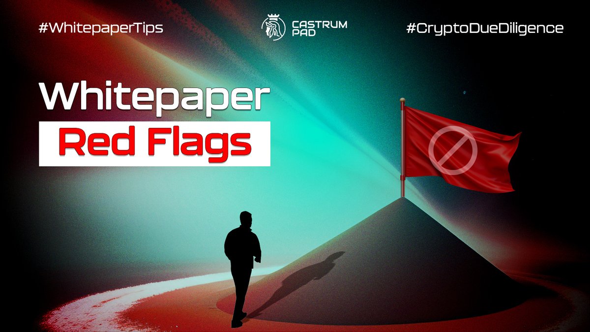 CastrumPad's tweet photo. π Whitepaper Red Flags:
Avoid projects with vague use cases, missing financials, or unrealistic goals in their whitepapers. Clarity is key. π¨
#WhitepaperTips #CryptoDueDiligence #CastrumPad https://t.co/eLOM2SF7fI