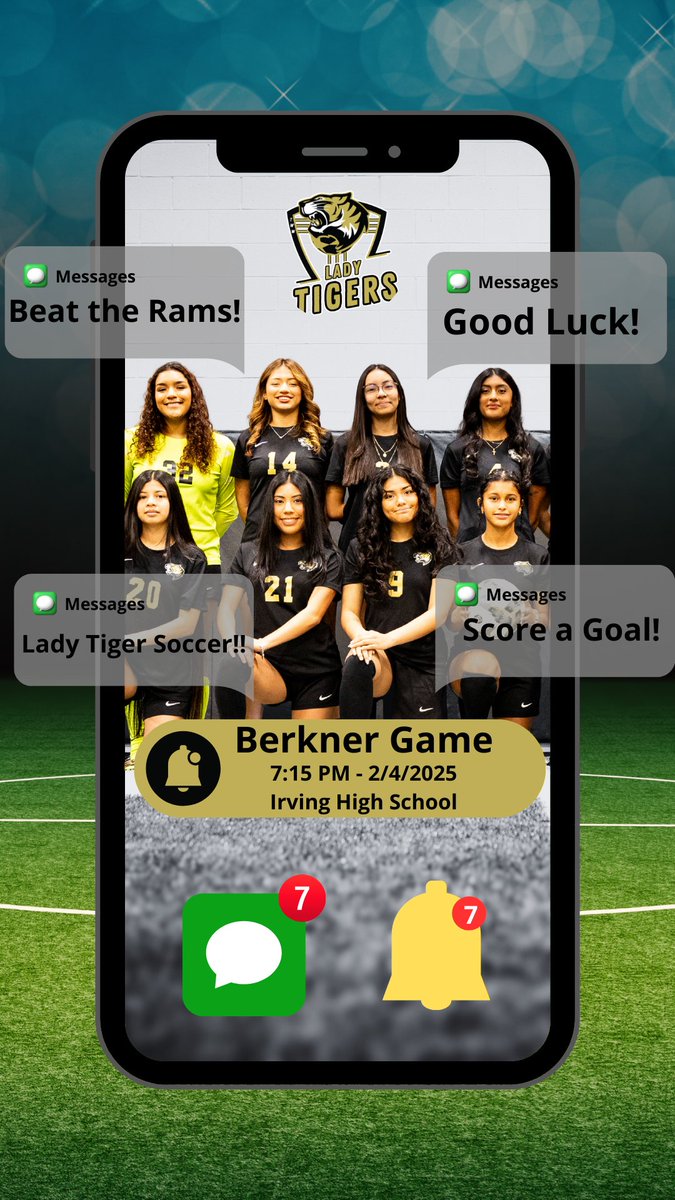 Irving Lady Tiger Soccer (@ladytigersoccer) on Twitter photo Hello? It's Game Day!!!!
Come out to Lear Field Tonight!
JV - 5:45
Varsity - 7:15
#LadyTigerSoccer #TogetherWeWill
<a href="/coach_coronado7/">Matt Coronado</a> <a href="/IrvingHigh/">Irving High School</a> <a href="/JasmineBardwell/">Jasmine Bardwell</a> <a href="/IISDAthletics/">Irving ISD Athletics</a> <a href="/50_50Pod/">The 50/50 Podcast ⚽️🎙</a> Hello? It's Game Day!!!!
Come out to Lear Field Tonight!
JV - 5:45
Varsity - 7:15
#LadyTigerSoccer #TogetherWeWill
<a href="/coach_coronado7/">Matt Coronado</a> <a href="/IrvingHigh/">Irving High School</a> <a href="/JasmineBardwell/">Jasmine Bardwell</a> <a href="/IISDAthletics/">Irving ISD Athletics</a> <a href="/50_50Pod/">The 50/50 Podcast ⚽️🎙</a>