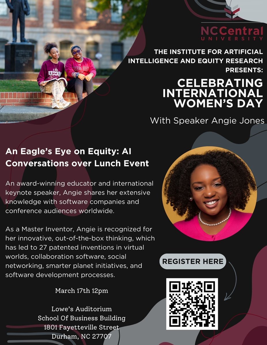 Join us for an empowering session with Angie Jones, an award-winning educator, international keynote speaker, and Master Inventor with 27 patented inventions! She’ll share her groundbreaking work in software development, social networking, and innovative tech solutions.