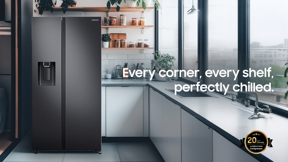 SamsungMobileTz's tweet image. With a #SidebySideRefrigerator with All-Around Cooling, makes sure your food stays fresher for longer.

Learn more: spr.ly/6012x0ec8