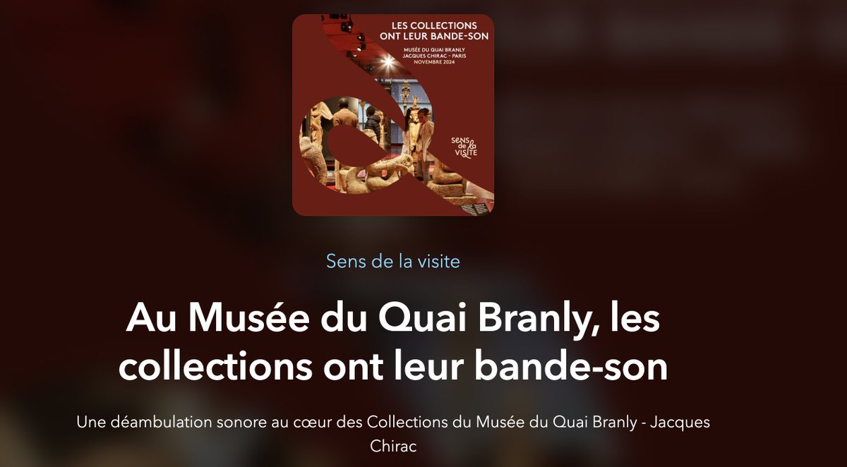 [#DimanchePodcast 📻] Saison 5⃣ Épisode 6⃣0⃣ <a href="/sensdelavisite/">sens de la visite | podcast</a> "Les collections ont leur bande son". Au <a href="/quaibranly/">musée du quai Branly - Jacques Chirac</a> le son permet de se rapprocher d'une oeuvre et de sa culture. Depuis 2024, un nouveau sens à la visite, en intégrant le son dans cet espace
👉podcastics.com/podcast/episod…