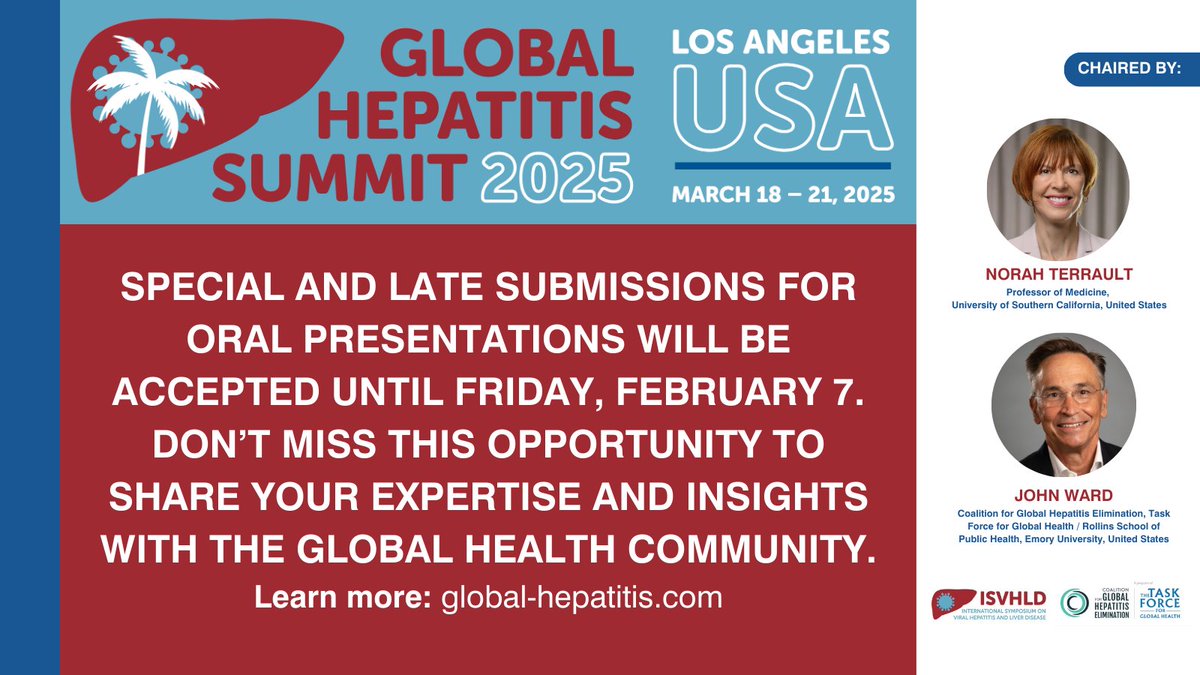Global Hepatitis Summit (@globalhepsummit) on Twitter photo A new report from <a href="/CDAFound/">Center for Disease Analysis Foundation</a> finds that individuals living with #hepatitis have higher risk of developing #cancer than someone smoking one pack of cigarettes per day. Contribute to #HepatitisElimination #by2030 with your research at #GHS2025.
#NoHep #HCV #HBV #WorldCancerDay A new report from <a href="/CDAFound/">Center for Disease Analysis Foundation</a> finds that individuals living with #hepatitis have higher risk of developing #cancer than someone smoking one pack of cigarettes per day. Contribute to #HepatitisElimination #by2030 with your research at #GHS2025.
#NoHep #HCV #HBV #WorldCancerDay