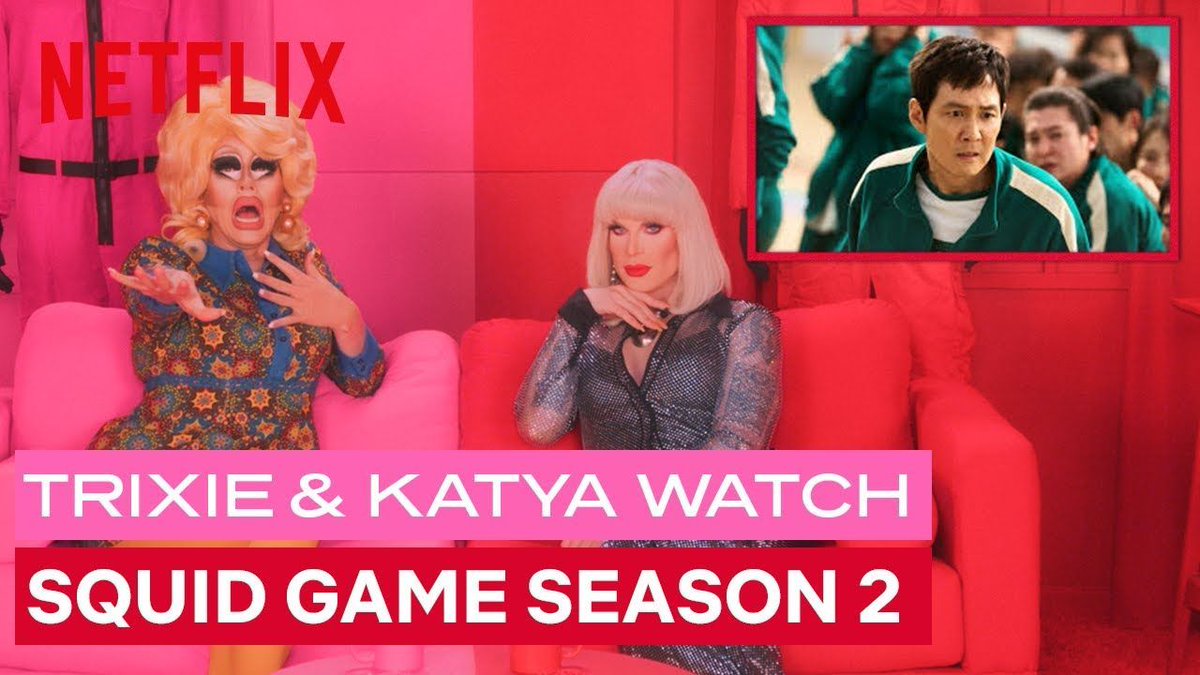 socialitelife's tweet photo. #QuickDrag: Katya and Trixie Mattel take on Squid Game 2! If you’re fans of the pair, you will feel like you hit the jackpot after watching them react to the latest season of this hit South Korean import on the latest “I Like to Watch.” https://t.co/ERkuUwmUy6 https://t.co/HleBgWAurp